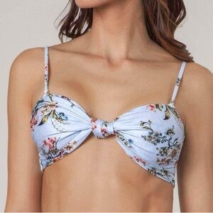 Floral Knot Front Bralette - Light Blue